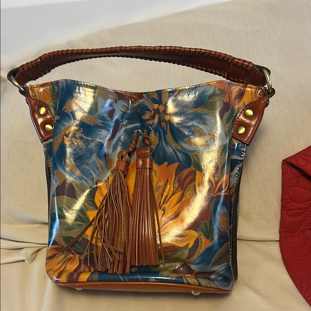 Floral Leather Shoulder Bag